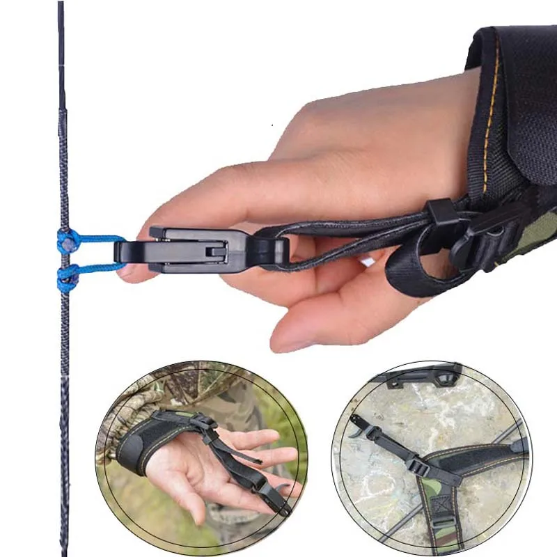 Günstig 1 pc Pfeile und Bogen Release 360 Grad Drehung Durable Metall und Kraft Sparen Release für Verbindung Bogen Bogenschießen