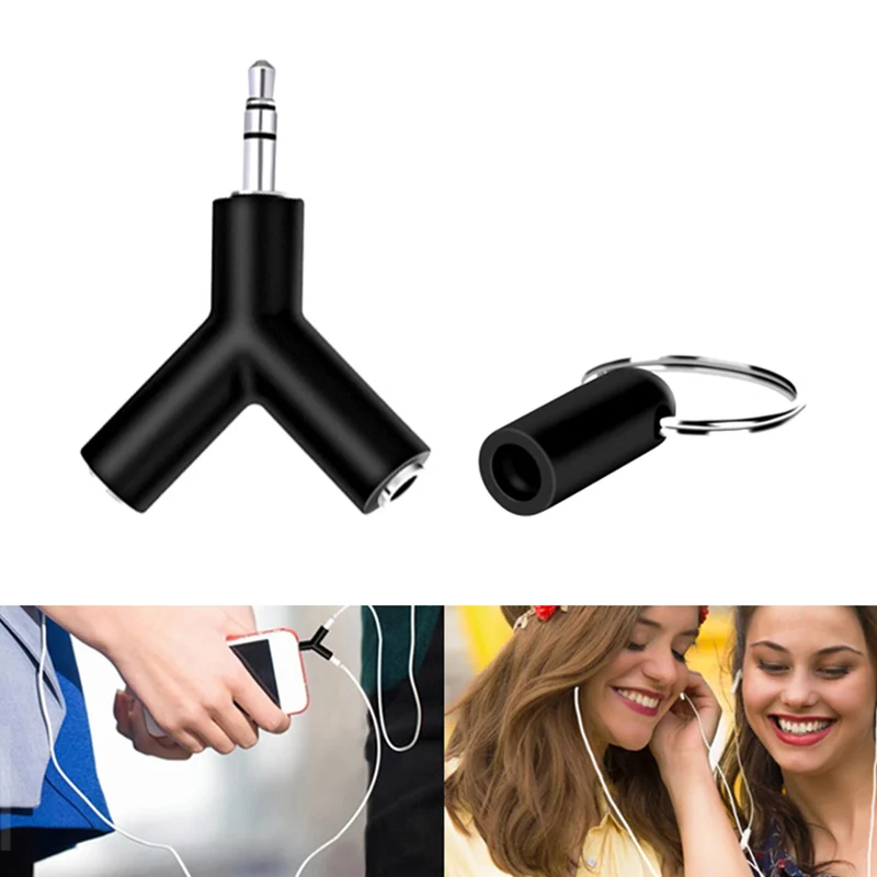 

Luxury 3.5mm Earphone Adapter Double Jack Adapters Plug Stereo Headphone Splitter For PC/MP3/MP4 Smartphone Player Audio Cables