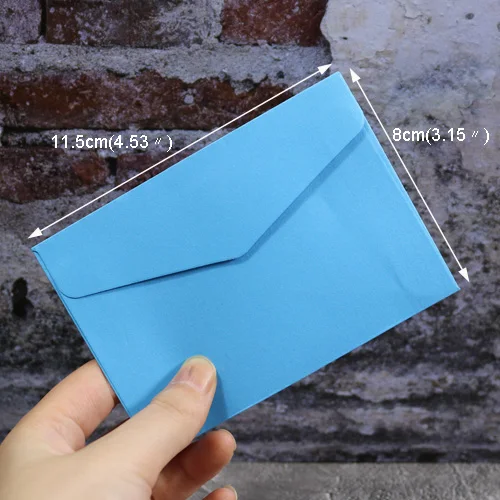 10 шт. мини-конверты конфетных цветов, канцелярские принадлежности, подарочные карты, одноцветные конверты, открытки, фото конверты, конверты для офиса, школы - Цвет: 10pcs blue