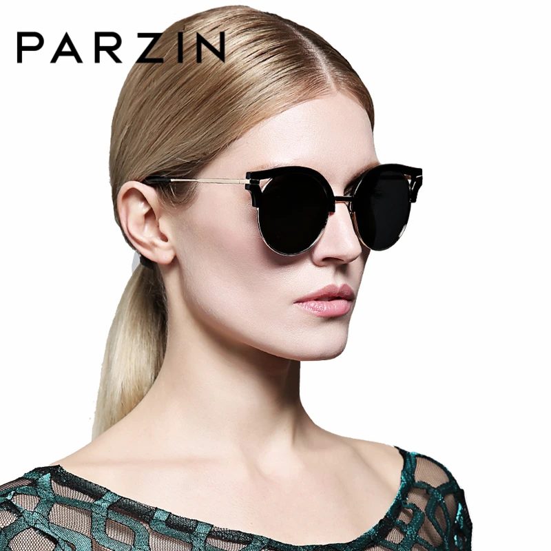 

PARZIN Brand Polarized Sunglasses Men & Women Lovers Classic Retro Big Frame Shield Anti UV400 Driving Glasses 9812