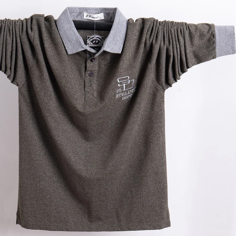 

2018 Men Polo Shirt Full Top Business Polo Shirt Men Camisa Masculina Cotton Homme Work Silm Fit 5XL Autumn Spring Tee Shirt