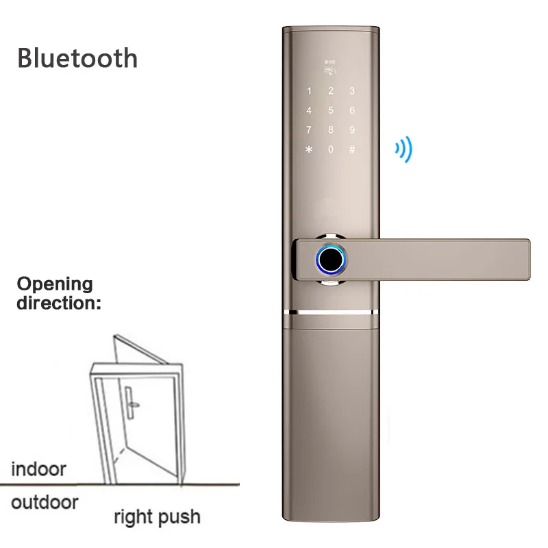 Приложение Bluetooth Wifi дверной замок отпечатков пальцев Умный Замок Пароль IC карты замки противоугонные внутренние электронные замки Золотой D8 - Цвет: bluetooth