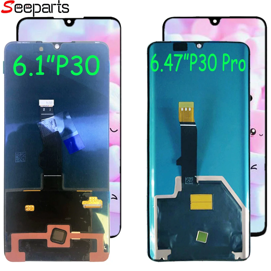 6," для huawei P30 lcd ELE-L29 ELE-L09 дисплей кодирующий преобразователь сенсорного экрана в сборе Замена для huawei P30 Pro VOG-L29 VOG-L09
