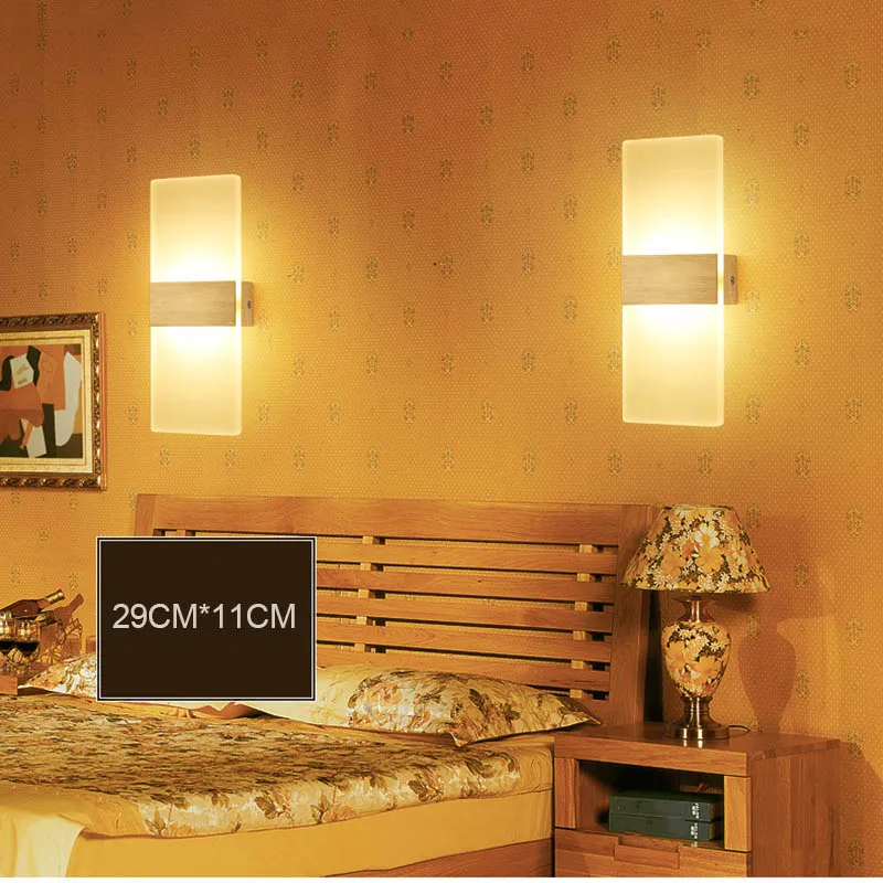 

Modern Acrylic 3w/6w LED Wall Sconces Aluminum Lights Fixture On/Off Decorative Lamps Night Light for Pathway Staircase Bedroom