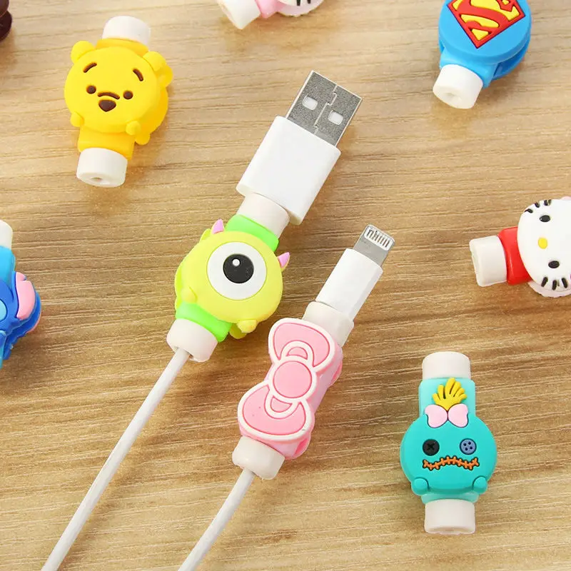 1 Cartoon 8 Pin Cable Protector de cabo USB Cable Winder Cover Case For IPhone 13 Pro 14 cable Protect stitch