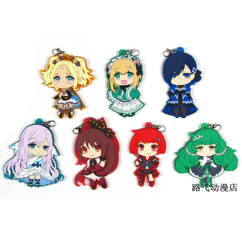 

Gothic-wa-Mahou-Otome Ranunculus Cattleya Snowflake Plumeria Christmas Rose Action Figure Anime Model Rubber Keychain Pendant