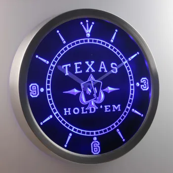 

nc0458 Texas Hold'em Poker Casino Neon Sign LED Wall Clock