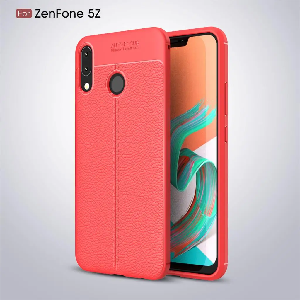 Мягкий чехол из углеродного волокна для Asus Zenfone 5Z ZS620KL 5 ZE620KL 5 Lite ZC600KL Max M1 ZB555KL Pro ZB601KL ZA550KL Armor Shell - Цвет: Красный