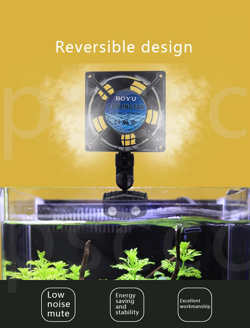 12V Low Noise Fish Tank Coldwind Cooling Fan Hang On Water Plant Cooler Temperature Control Marine Aquarium Coral Reef