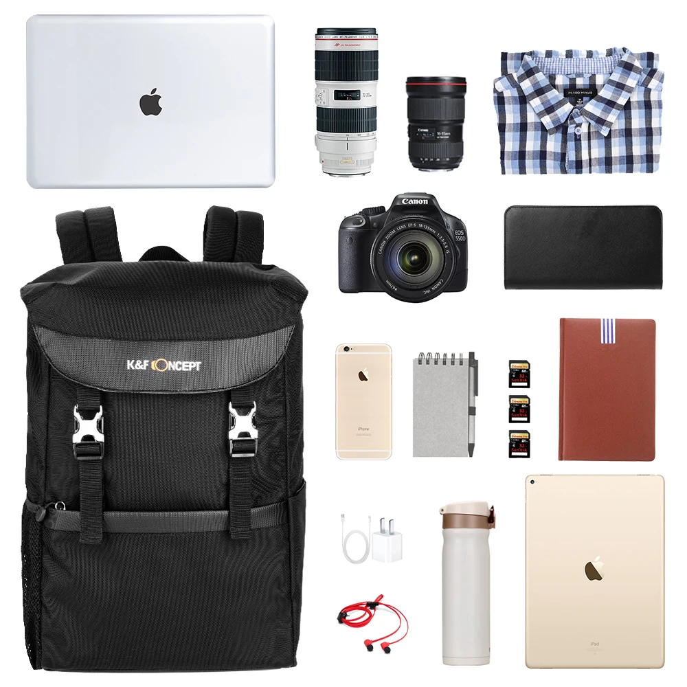 K& F концепция Многофункциональный складной рюкзак для камеры водонепроницаемая сумка Rucsack DSLR SLR сумка для Nikon Canon sony