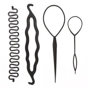 

4pcs/set 3 Kinds Magic Hair Styling Accessories Set Braiders Hair Pin Bun Roller Maker Hair Braiding Twist Curler Styling Tool