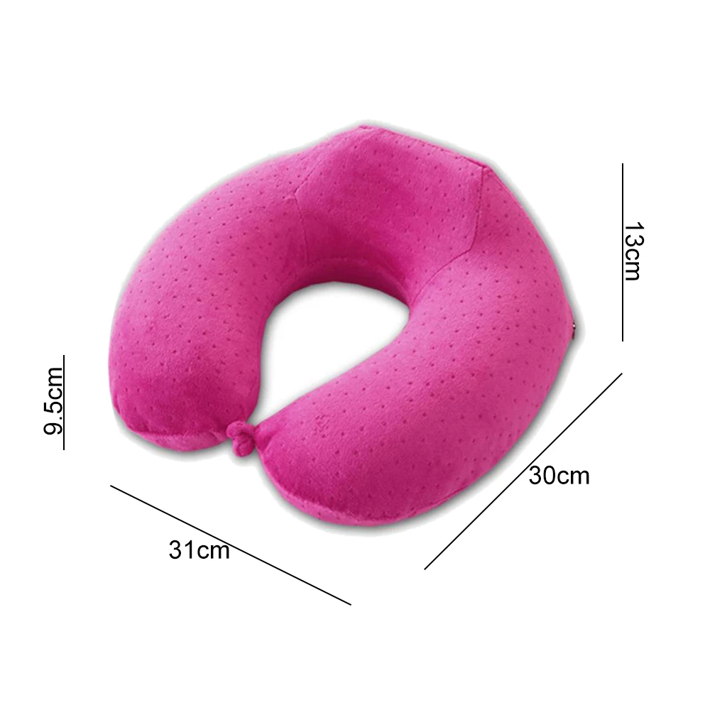 Urijk u-образная подушка для путешествий Ортопедическая подушка с эффектом памяти надувная подушка для шеи аксессуары для путешествий подушки для сна в самолете - Цвет: E-light purple