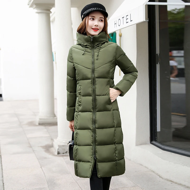 Winter Jacket Women Casual New Fashion Long Hooded Coats Female Korean