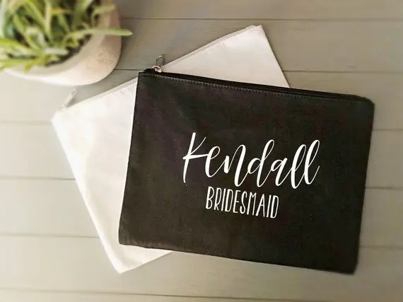 

Personalized Bridesmaid proposal gifts Maid of Honor makeup Bag Bride Gift Bag Bride Makeup comestic Bags New year gifts