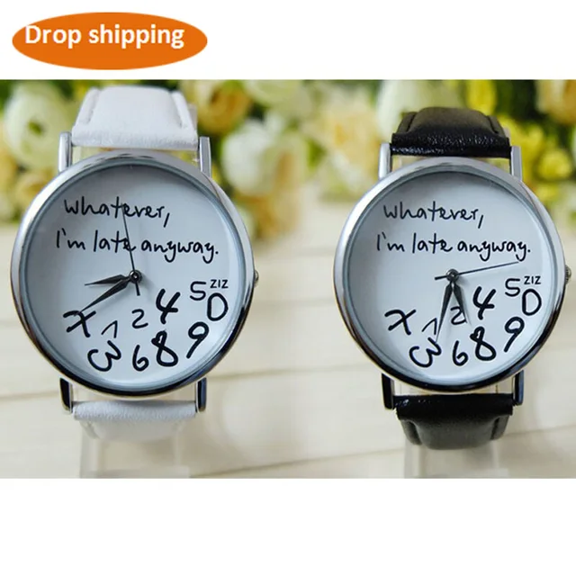 Watches women fashion quartz wristwatches Leather Watch Letter Whatever I am Lat Watches women fashion quartz wristwatches Leather Watch Letter Whatever I am Lat