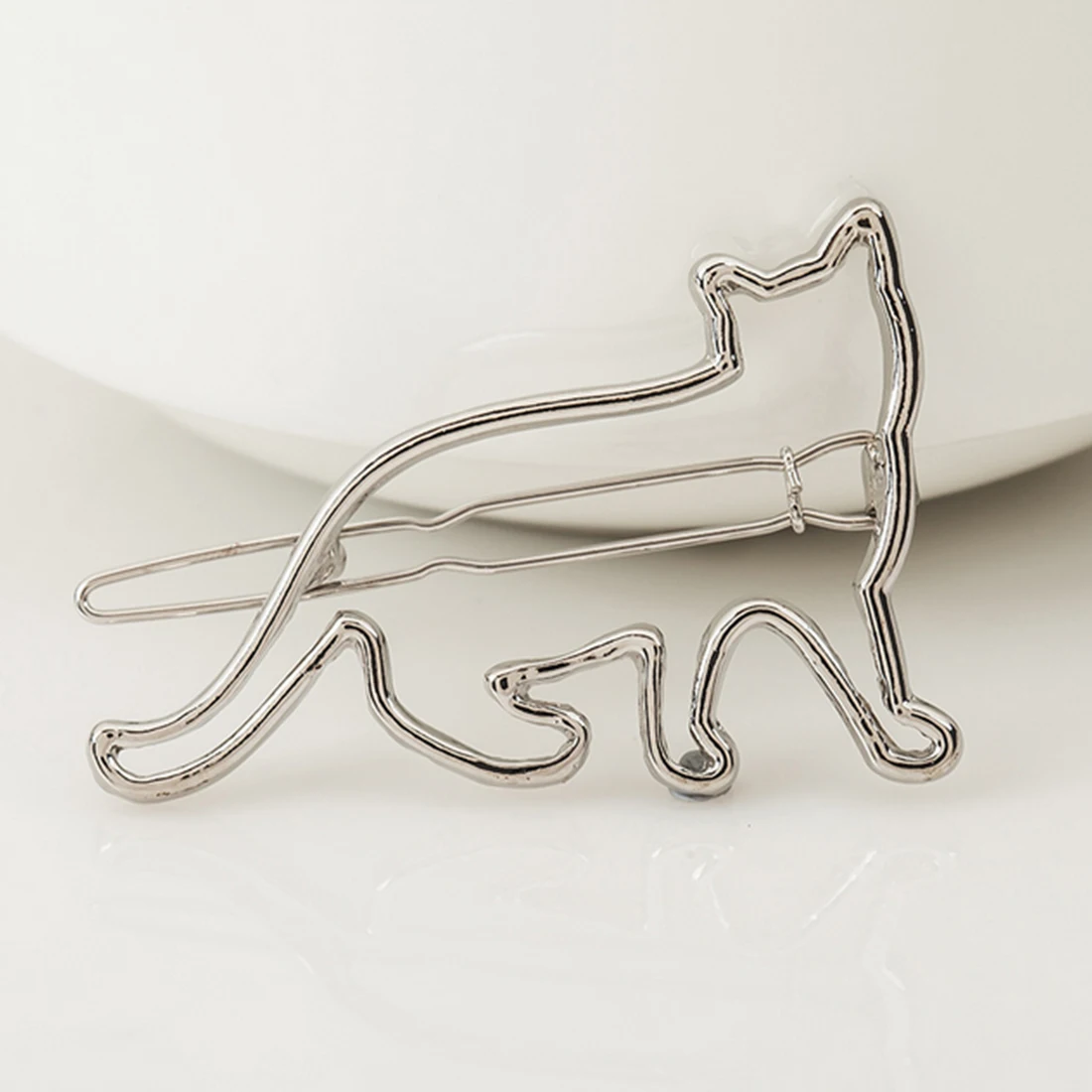 

1pc Lovely Silver Gold Cat Shape Hairpins Women Girls Hair Clip Clamp Fashion Jewelry Hair Accessories