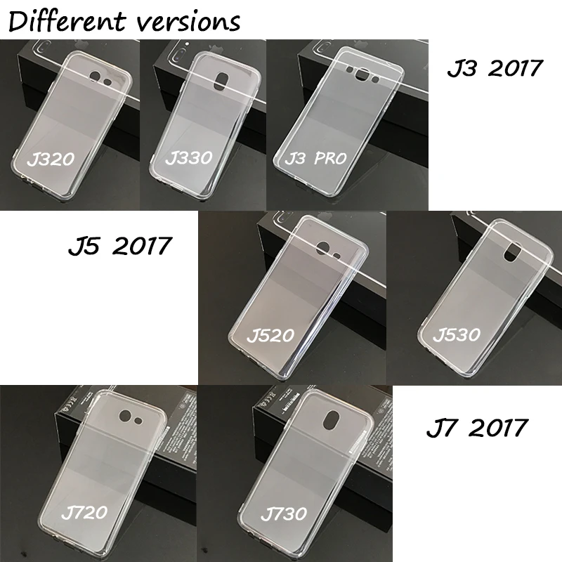 Кристально прозрачный однотонный тонкая гелевая из ТПУ чехол крышка на samsung Galaxy A3 A5 A7 J3 J5 J7 S6 S7 S8 edge Plus