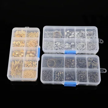 

Jewelry Tool Suite Lobster Clasps Ears Hooks Jump Rings Tail Chain Bell T Pins Needles DIY Jewelry Findings Making Box Beads Kit