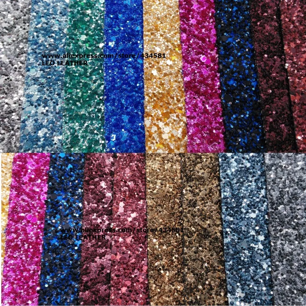 Chunky Glitter Synthetic Leather Faux Leather Fabric Glitter Leather