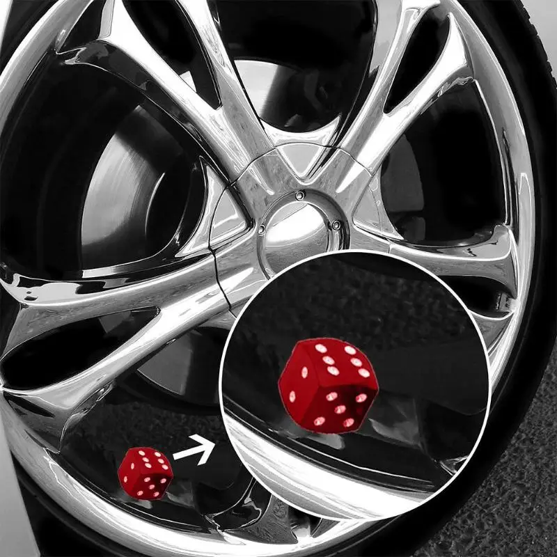 

4pcs/set Car-styling Valve Caps Dice Style Car Tire Wheel Tyre Caps Valve Stem Dust Covers Universal Car Wheel Styling Round