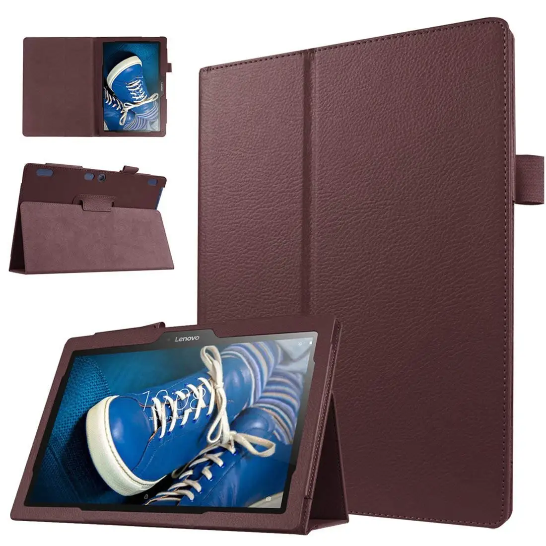 Флип чехол из искусственной кожи для Lenovo Tab 2 A10 30 умный подставка 70 TB2 X30F X30L кожаный