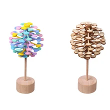 Деревянная волшебная палочка Helicone, антистресс-рулон, игрушка для снятия стресса, вращающаяся леденец, креативная игрушка, украшение для дома и офиса, искусство для детей