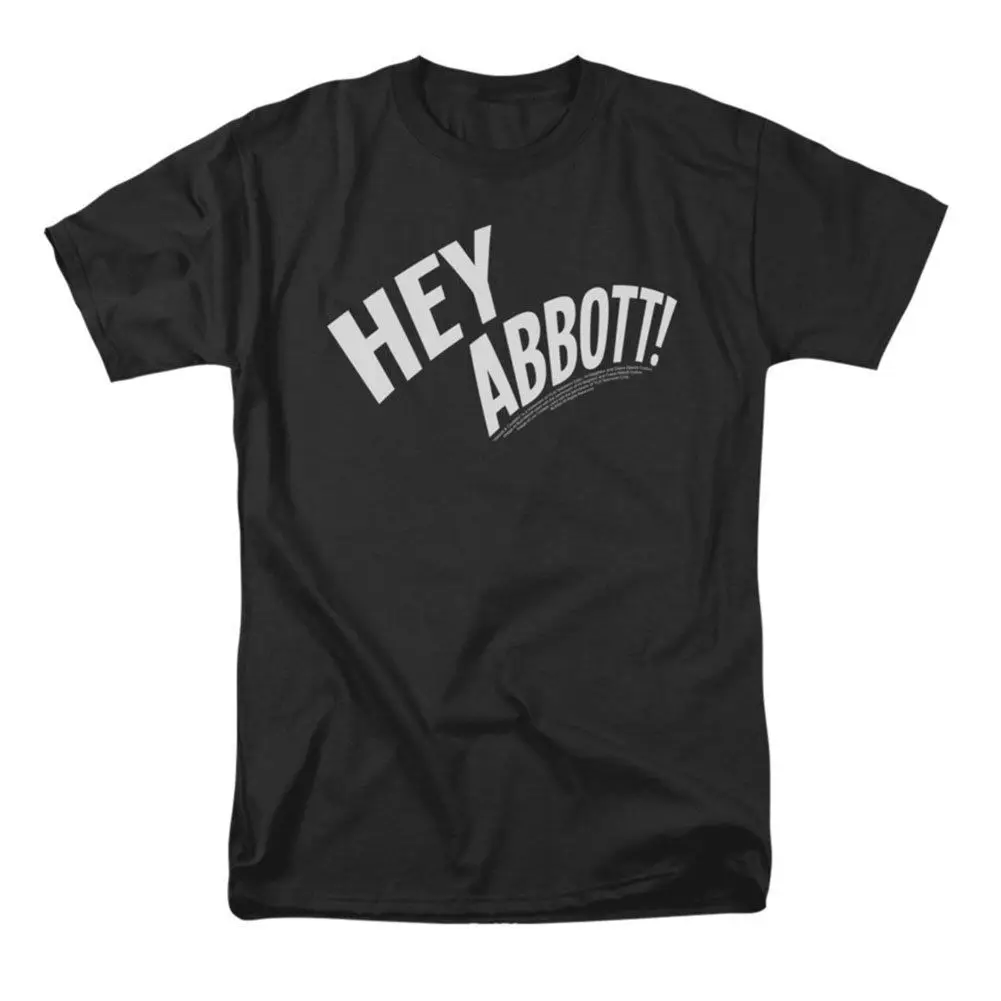 Abbott и Костелло Для мужчин Эй футболка черный Rockabilia новые летние принт хлопка