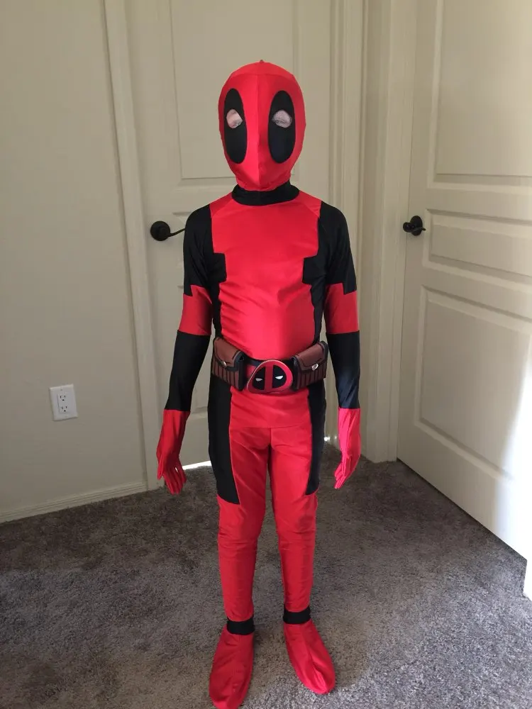 CaGiPlay Children Deadpool Costume, Halloween Costume for Kids, Boys