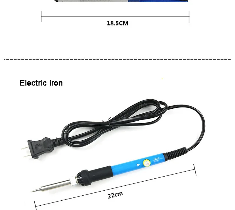 Дропшиппинг 60 Вт ЕС вилка Регулируемая температура Электрический паяльник Комплект+ 5 шт. советы портативный сварочный инструмент для ремонта пинцет