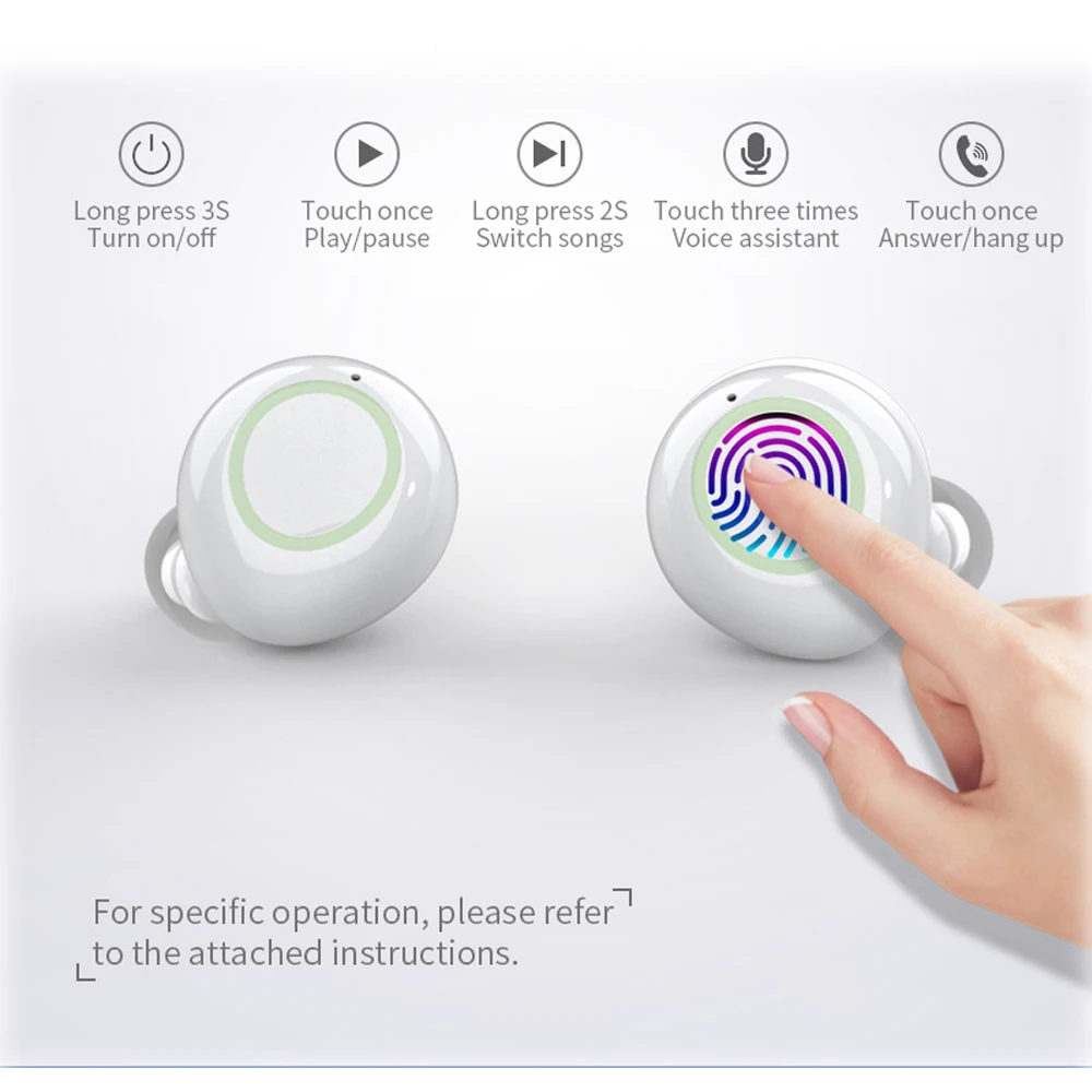 Touch Bluetooth headset earphone S10 wireless waterproof headset earphone twin IPX6 BT5 0 with mobile power charging box