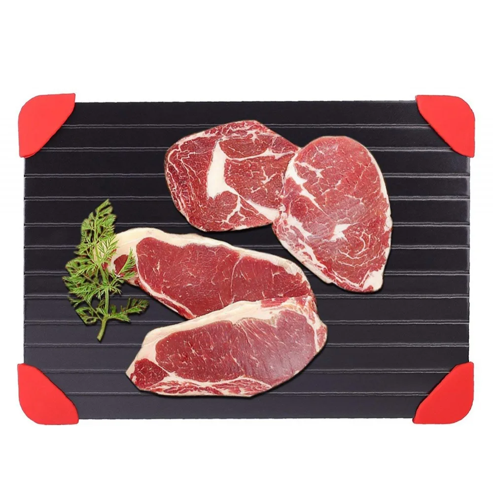 Magic Defrost Tray Metal Plate Defrosting Tray Safe Fast Thawing Frozen Food Meat Defrost Kitchen Tool