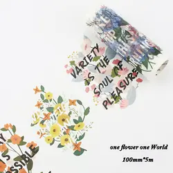 1 рулон 10 см * 5 м Kawaii японские цветы растений Decoracion широкий скотч малярный дневник Васи лента с Стикеры канцелярские