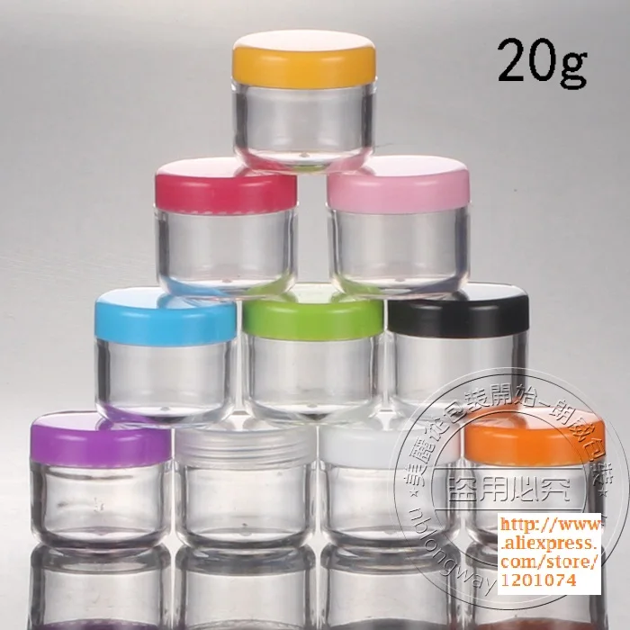 

Wholesale,20G Cream Jars,Empty Cosmetic Container,Small Plastic Box,MINI PS Canister,Sample Makeup Sub-bottling,Free shipping