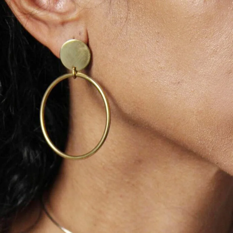 

RscvonM South Korea Jewelry Earrings Lovers Circle Ear Ring Earrings For Women And Rings Earrings Female Hip Hop Hoop Earrings