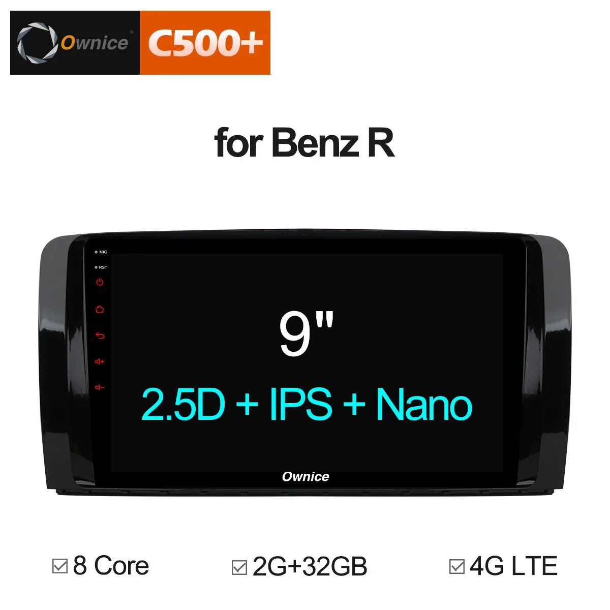 Ownice C500 + G10 Android 8 1 автомобильный DVD аудио плеер стерео для Mercedes Benz/AMG R класса W251 R300
