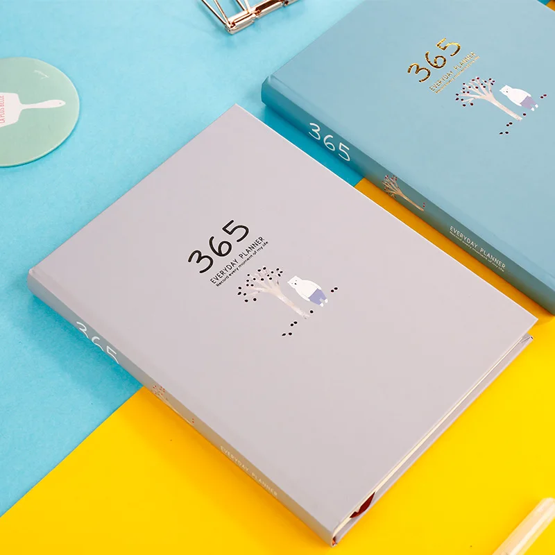 

YINGLIJIA 365 Plan Book Schedule Notebook Fresh Simple Notebook Cute Color Page Notebook 1PCS