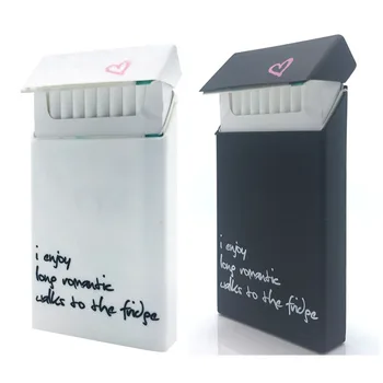 

New 2 Colours I Enjoy 10.5*5.8*1.4CM Lady Slims Silicone Cigarette Case Fashion Cover Elastic Rubber Women Cigarette Box Sleeve