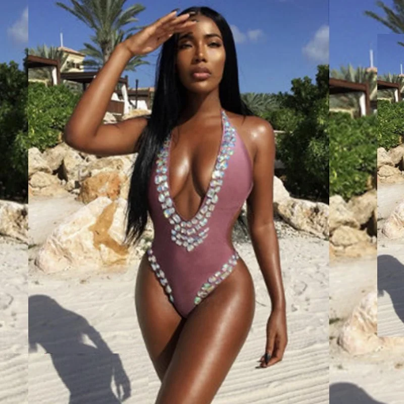 2017 summer Sexy Bodysuits sleeveless v neck Hollow Out black beige halter backless off shoulder Lady Bodycon Jumpsuit Beachwear