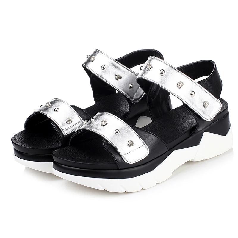 

Fashion Sandals Women Summer shoes 2017 wedges Open Toe Thick Heel Mujer Soft PU Women Platform Sandals high-heeled Shoes Woman