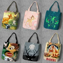 IVYYE милый олень Мода Аниме Складная парусиновая сумка для покупок повседневные сумки на плечо индивидуальные Tote сумки леди девушки