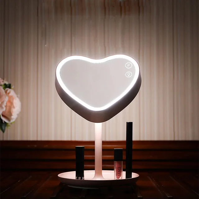 Heart Shaped LED Cosmetic Mirror Light Adjustable Makeup Mirror