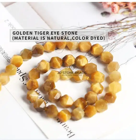 6mm~12mm Natural Tiger eye stone Diamond Cutting Faceted Stone Round Loose Beads bracelet can DIY JD Stone beads free shipping - Цвет: GOLD TIGER EYE