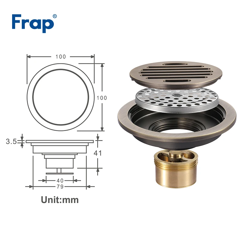 Frap новые стоки 3 цвета Медь Ванная комната отходов стоки пол покрытие анти-запах душ напольный сливной фильтр для ванной Аппаратные Наборы