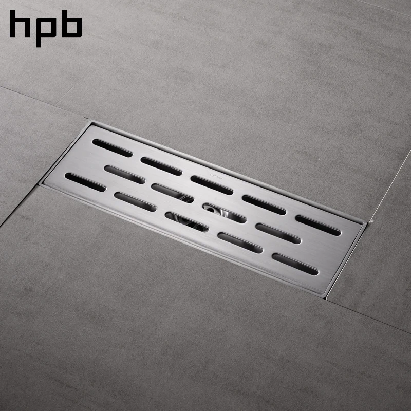 

HPB 30 x 10cm Square Floor Drain Stainless Steel 304 Anti-odor Floor Drain Bathroom Invisible Shower Long Drainer HP7913