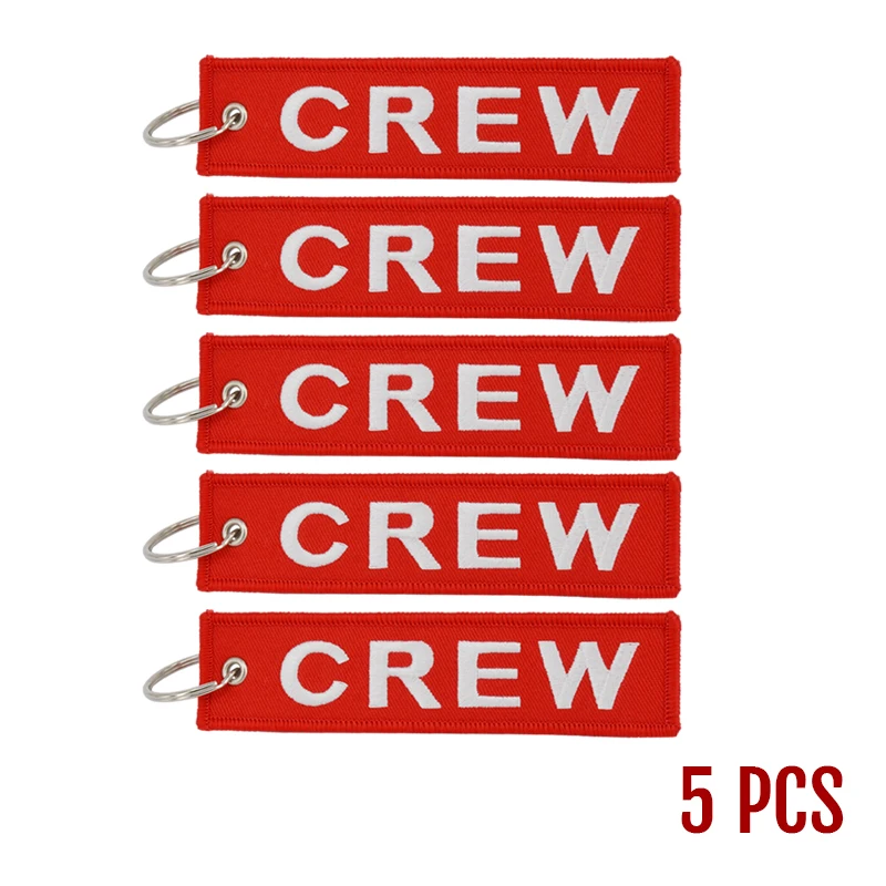 Fashion Jewelry Crew Key Chains OEM Keychain Jewelry Luggage Tag Safety Label Embroidery Crew Key Ring Chain for Aviation Gifts (6)