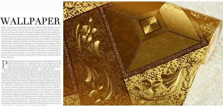 Современные золото Фольга Обои Домашний Декор 3D Книги по искусству настенный Декор 3D стены винила Бумага для стен квадратной решетки