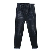 Black Jean Woman Mom Jeans Pants Boyfriend Jeans For Women High Waist Plus Size 5XL Ladies Jeans Harem Denim Pant