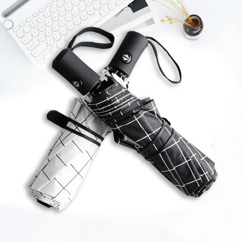 

Fashion New Korean Umbrella 3 Folding 8K Sun Rain UV Automatic Umbrella for Women Lovely Elegant Paraguas Umbrella