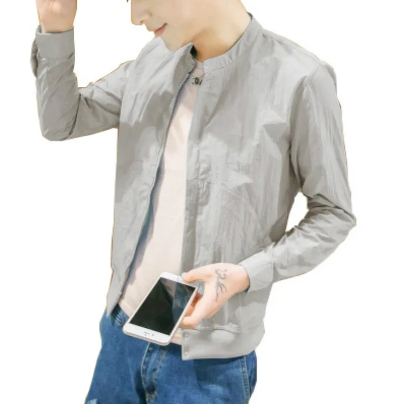 

2018 new Men Prevent Bask In Clothes High Quality Pure Color Breathable Light and Thin Men's Jacket Prevent Bask In Clothes