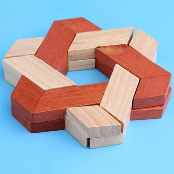 

Wooden Toys Luban Puzzle Lock Interlock Educational Toy Hot Sale Kids Brain Teaser for Intelligence Development Good Gift